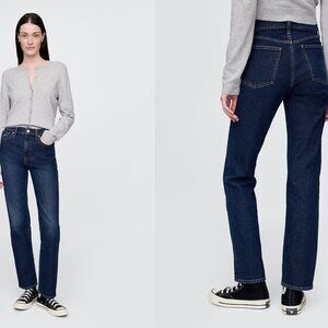 GAP high rise 90s straight jeans in dark wash (10R/30)